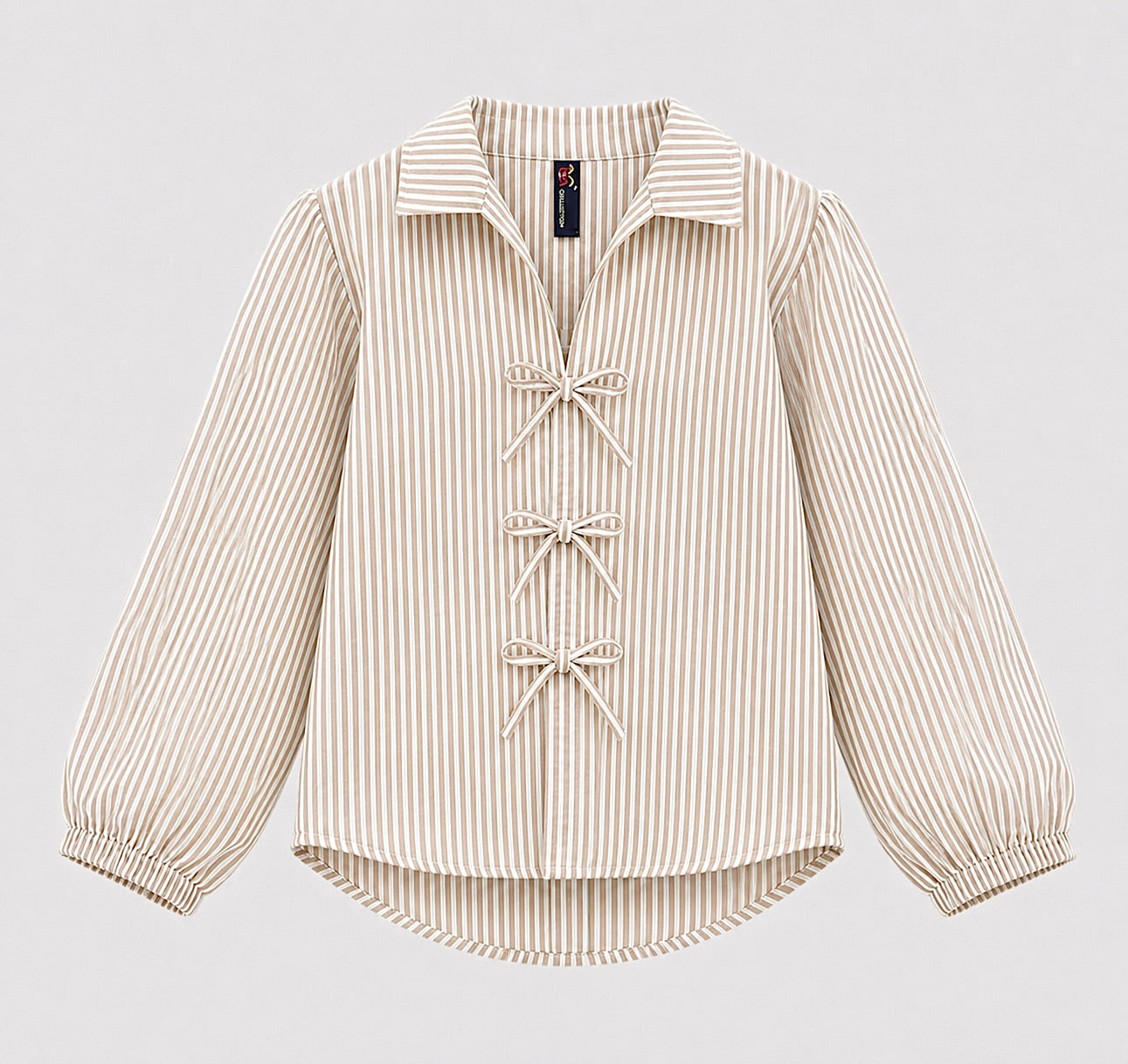 Women’s Striped Bow-Tie Front Shirt