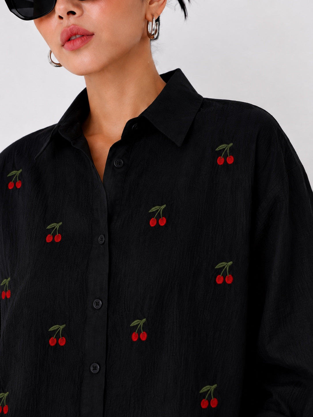 Statement Patch Oversized Fashion Shirt