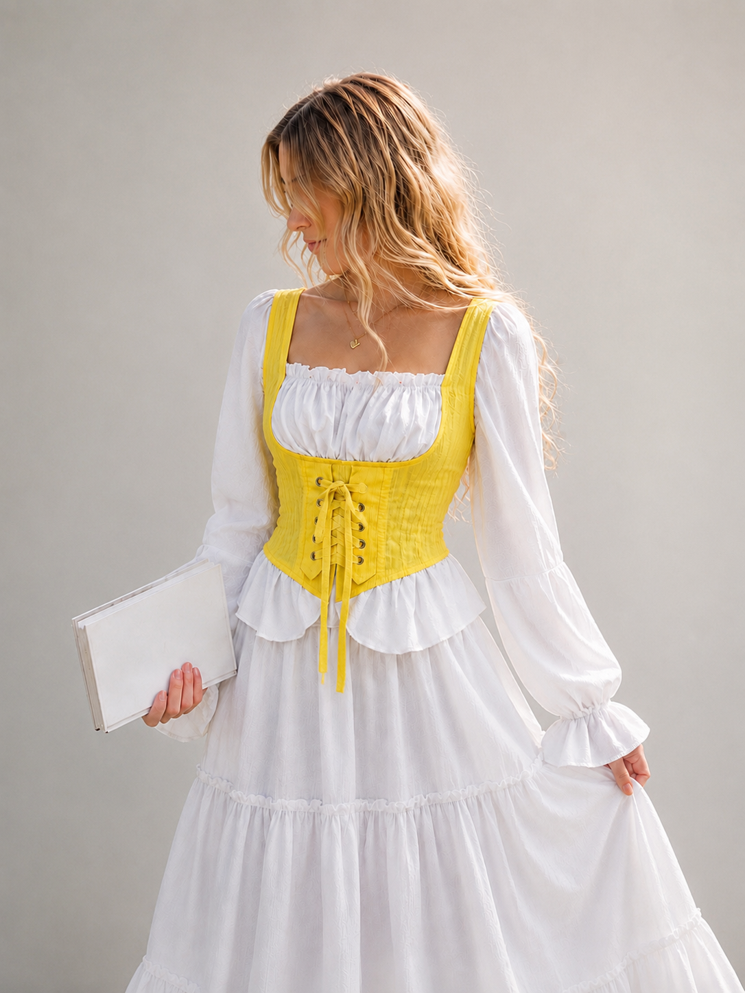 Women’s Contrast Corset Peplum Blouse