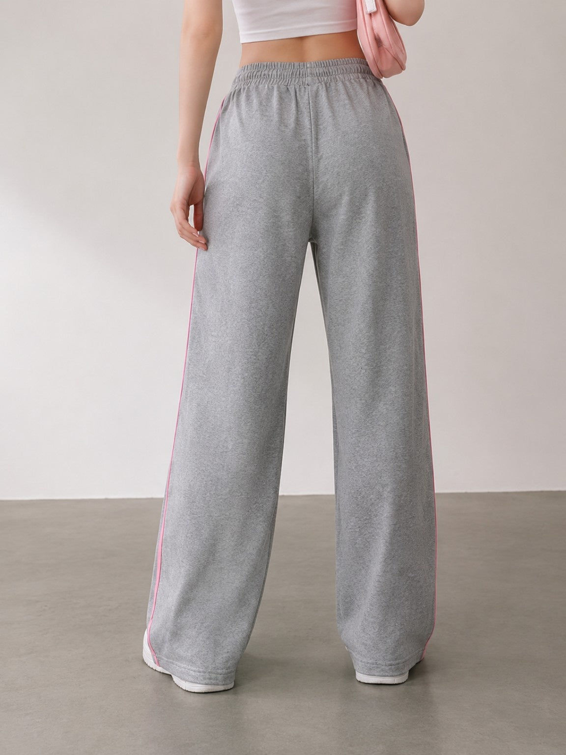 Women’s Wide Leg Bow Print Jogger Pants – Korean Streetwear Sweatpants (Free Size)