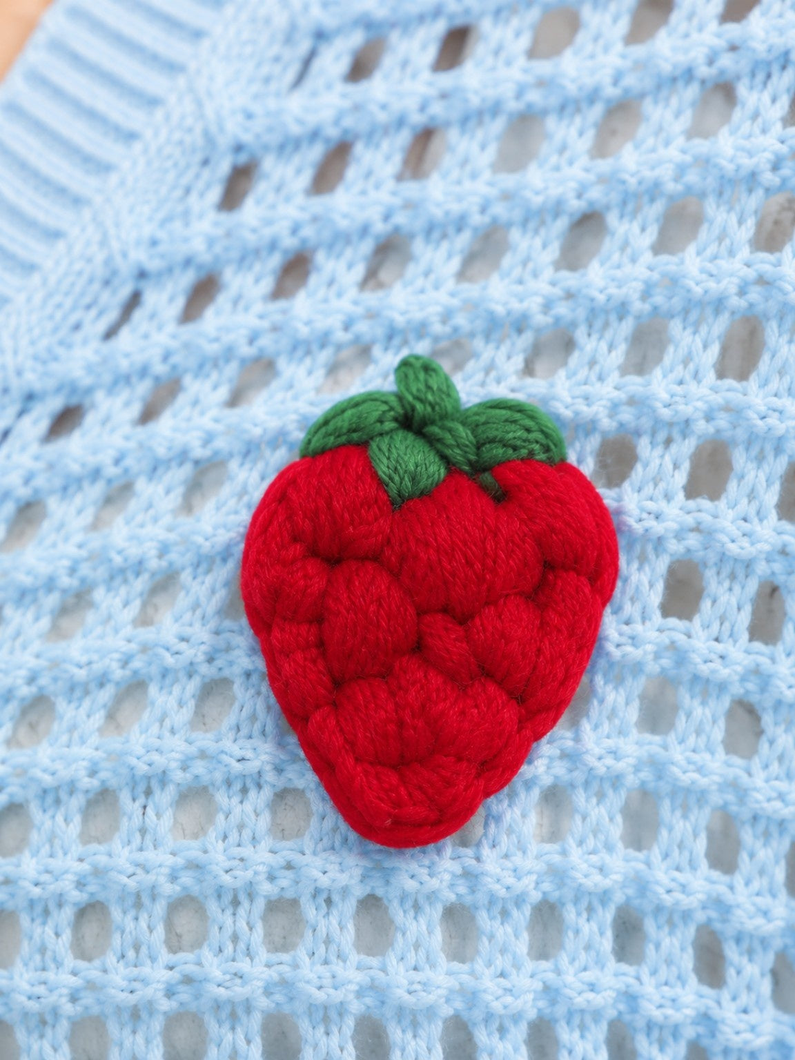 Strawberry Crochet Knit Cardigan