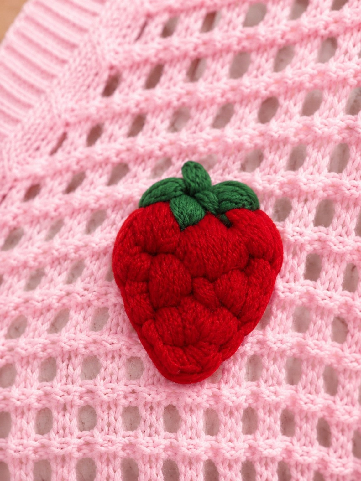 Strawberry Crochet Knit Cardigan