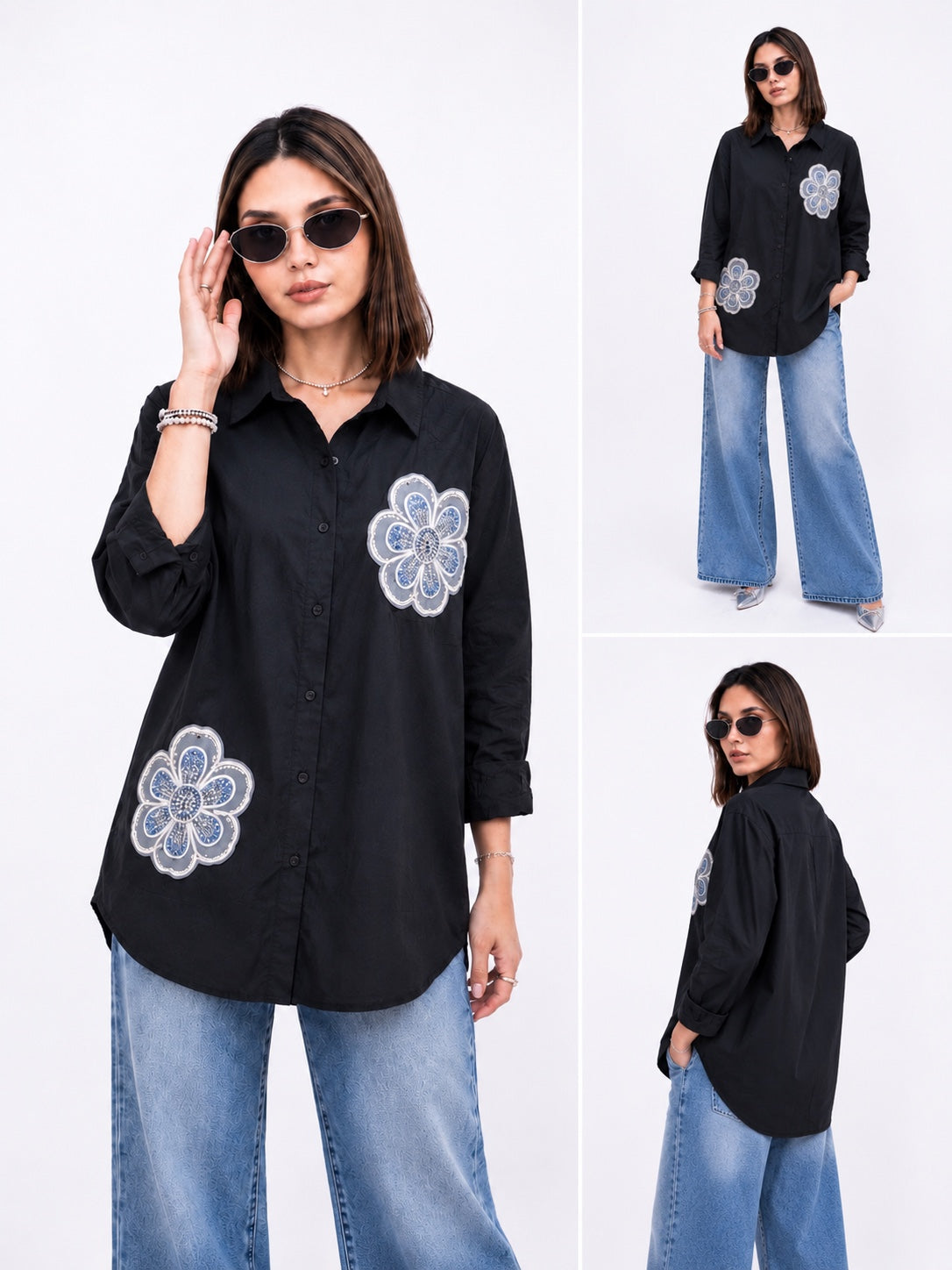 Statement Patch Oversized Shirt
