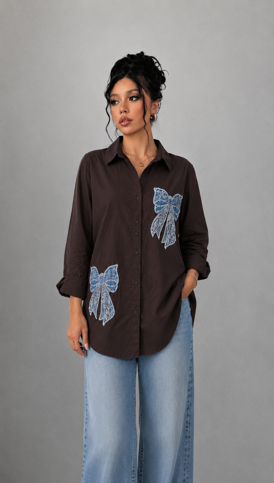 Statement Patch Oversized Shirt