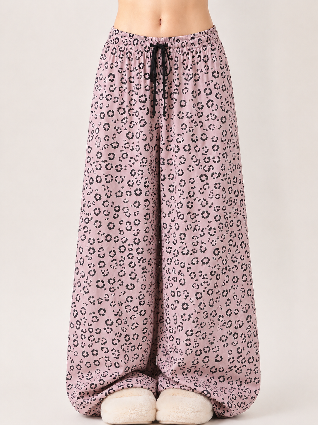 Women’s Leopard Print Wide-Leg Culotte Pants