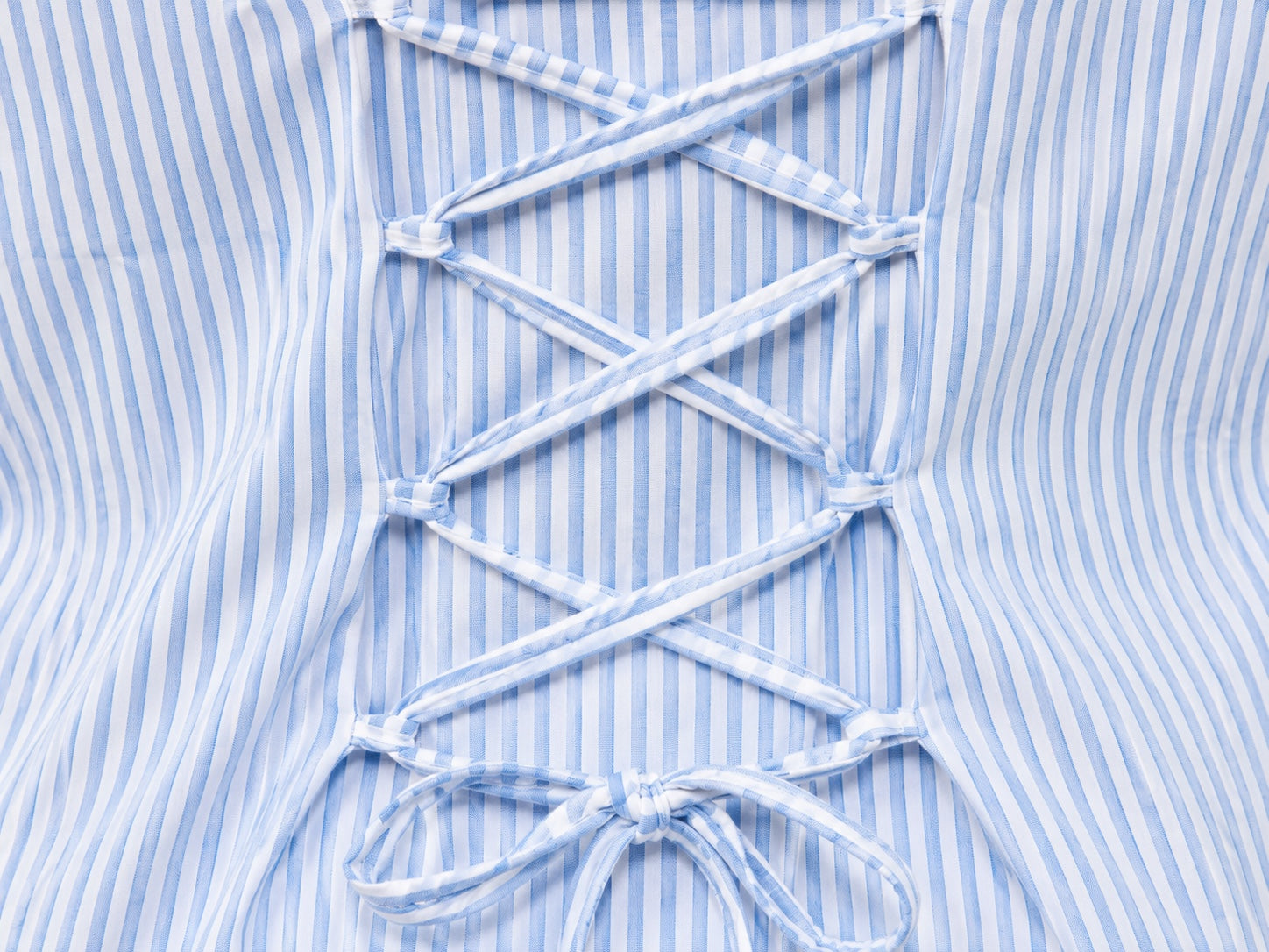 Women’s Striped Backless Tie-Up Shirt