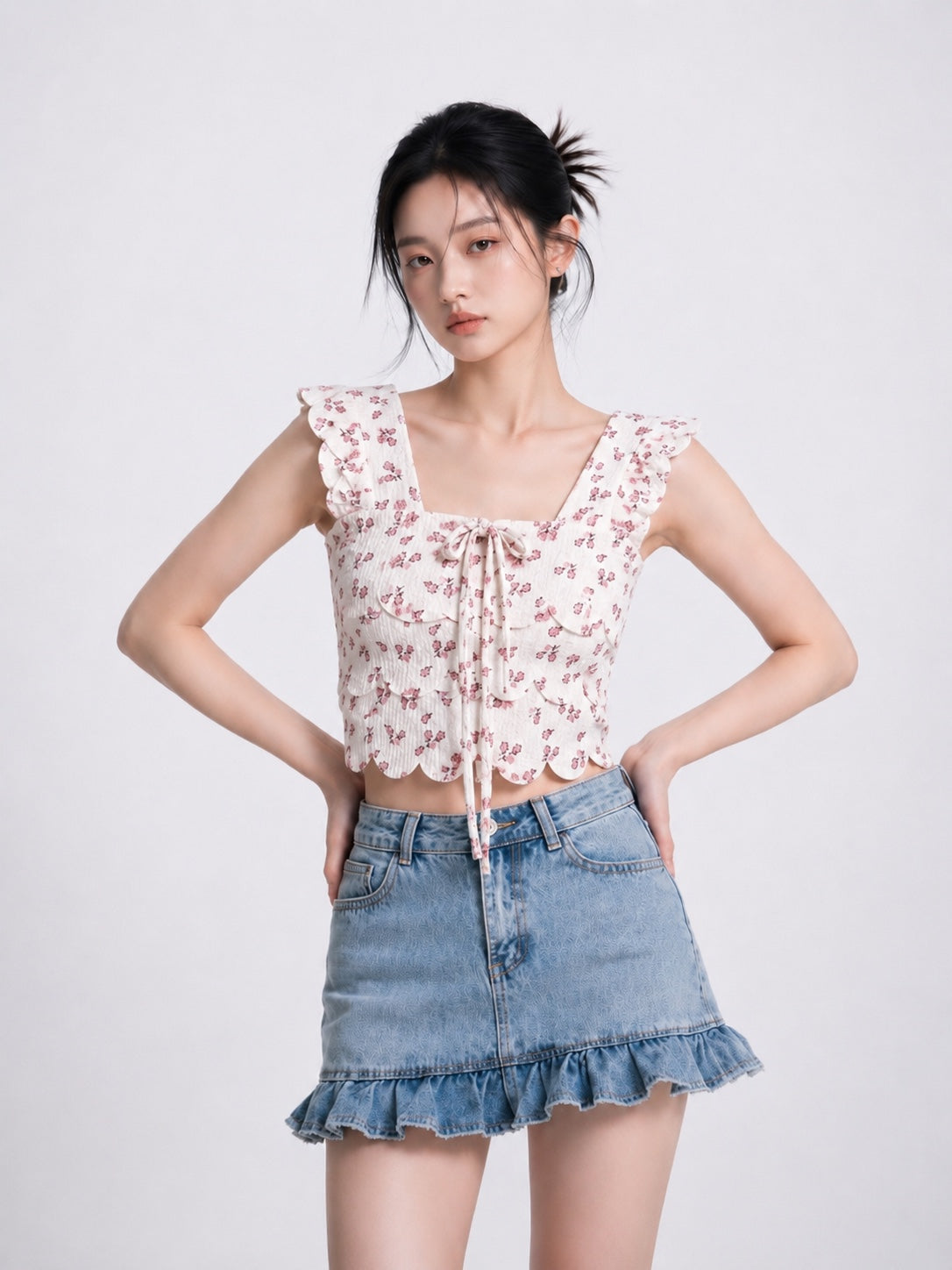 Women’s Floral Tie-Up Crop Top