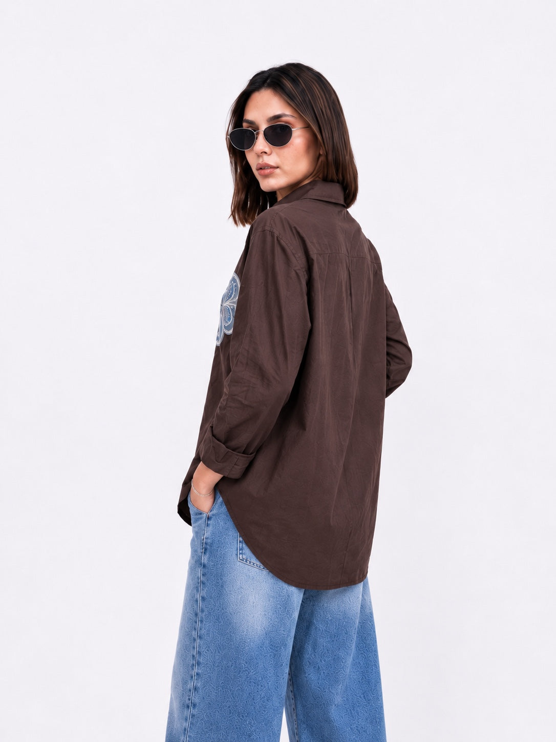 Statement Patch Oversized Shirt