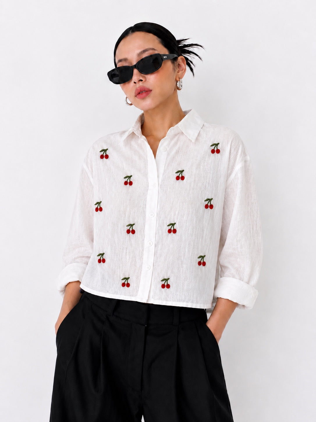 Statement Patch Oversized Fashion Shirt