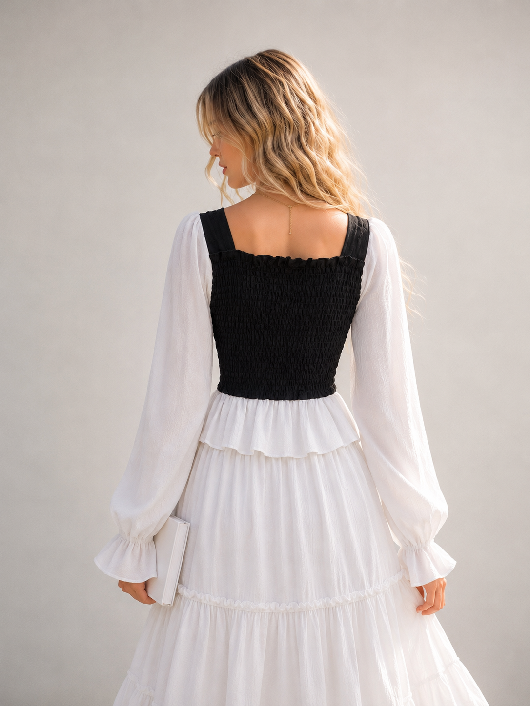 Women’s Contrast Corset Peplum Blouse