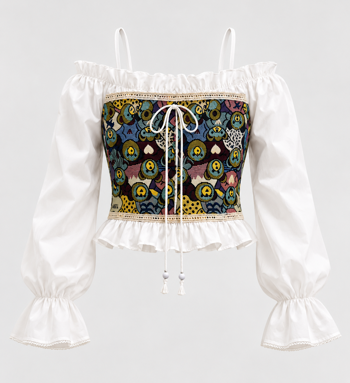 Women’s Teddy Print Corset Crop Top