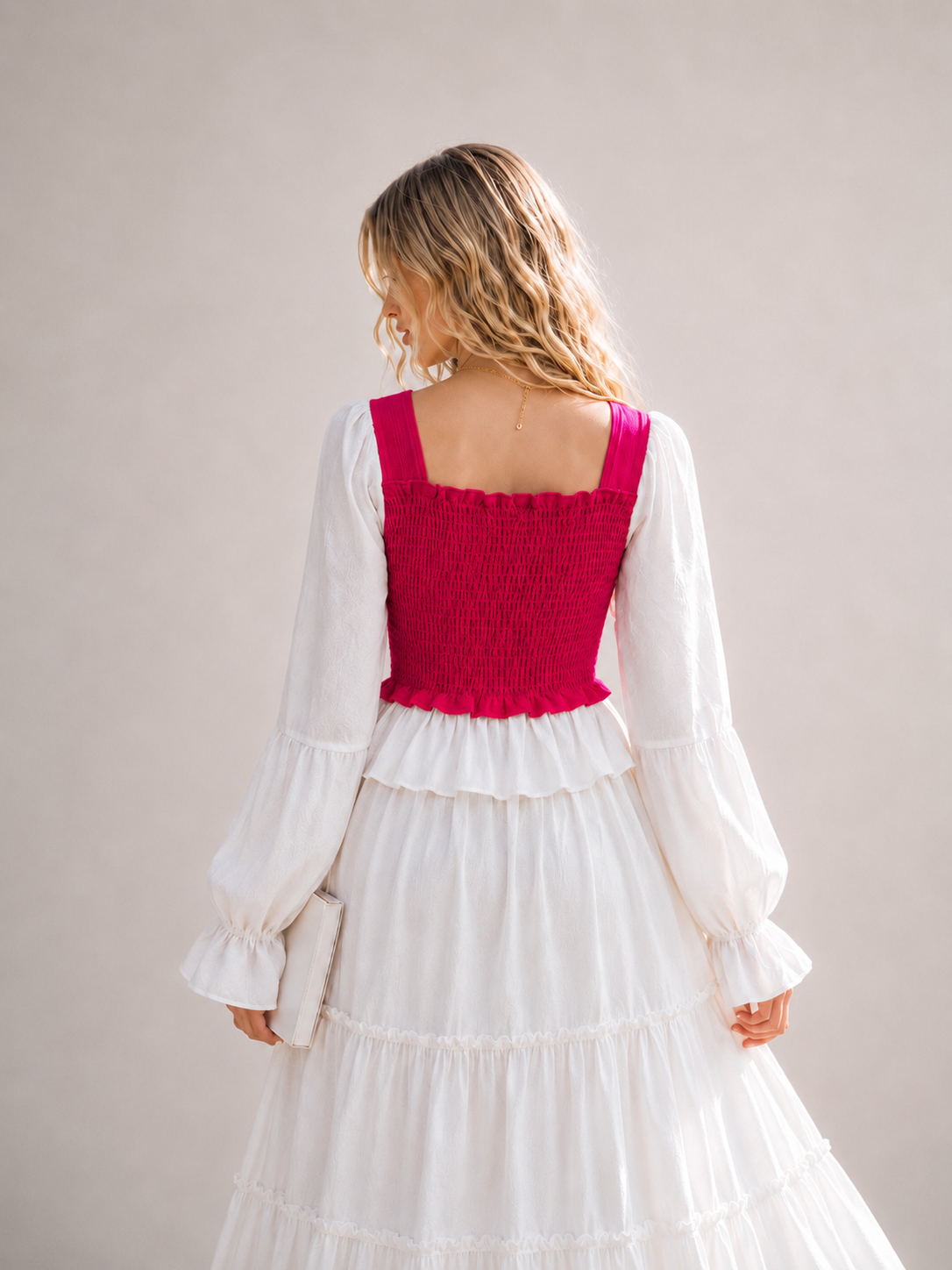 Women’s Contrast Corset Peplum Blouse