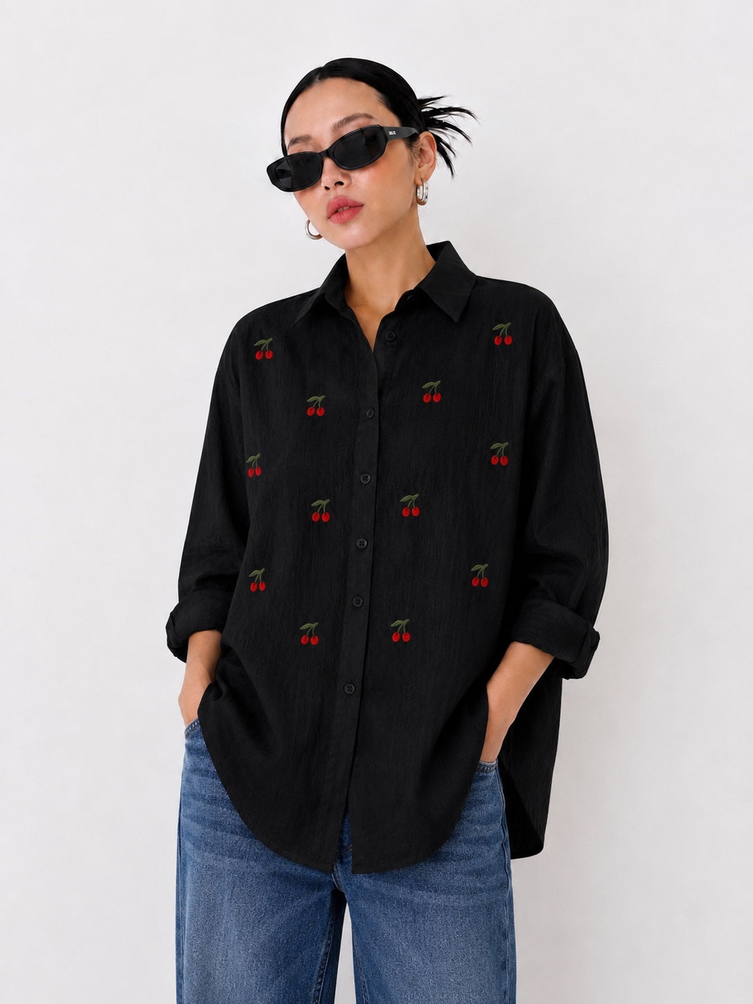 Statement Patch Oversized Fashion Shirt