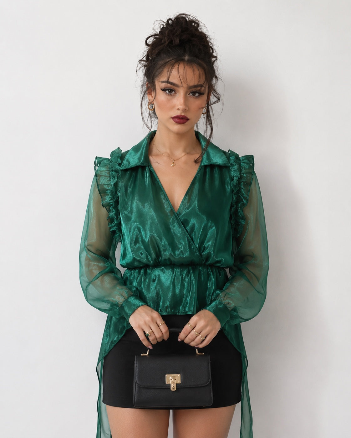 Luxe Organza Peplum Party Wear Top