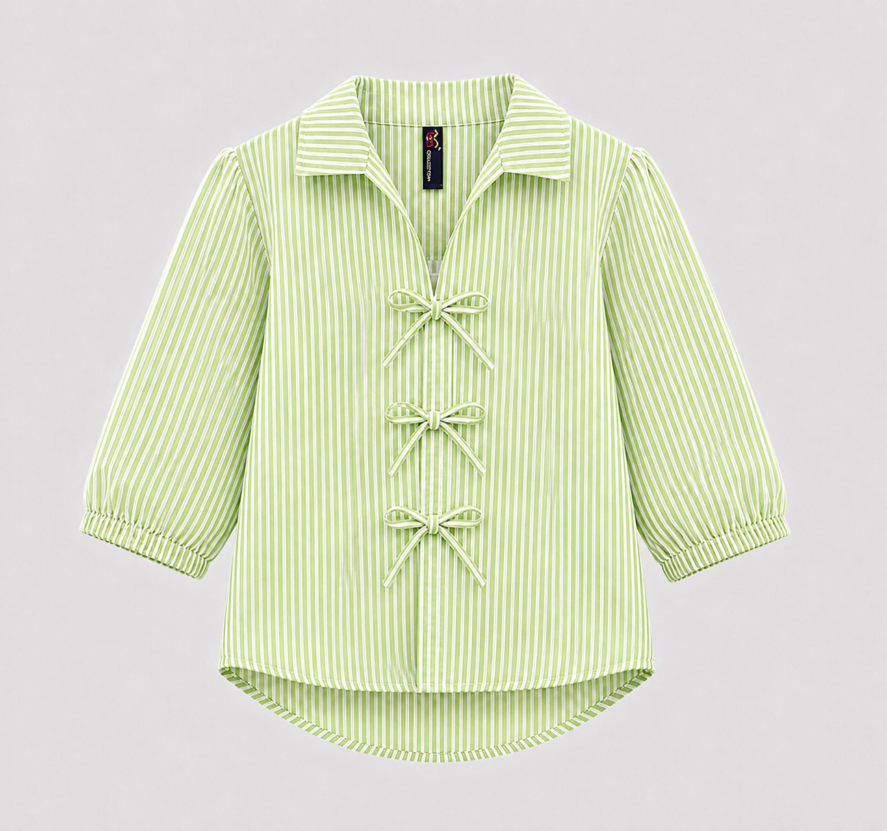 Women’s Striped Bow-Tie Front Shirt