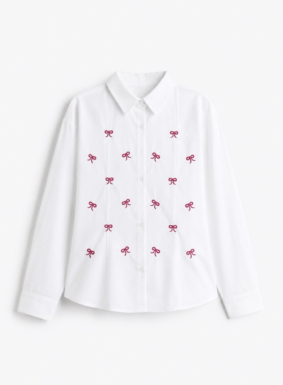Women’s Bow Embroidered Oversized Shirt
