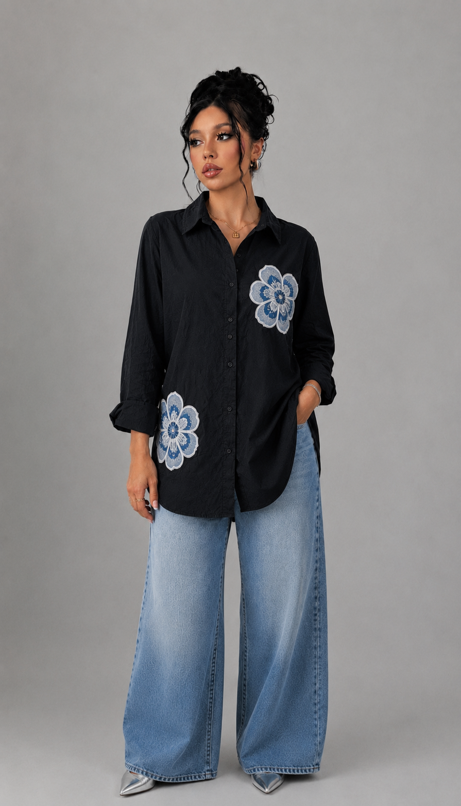 Statement Patch Oversized Shirt