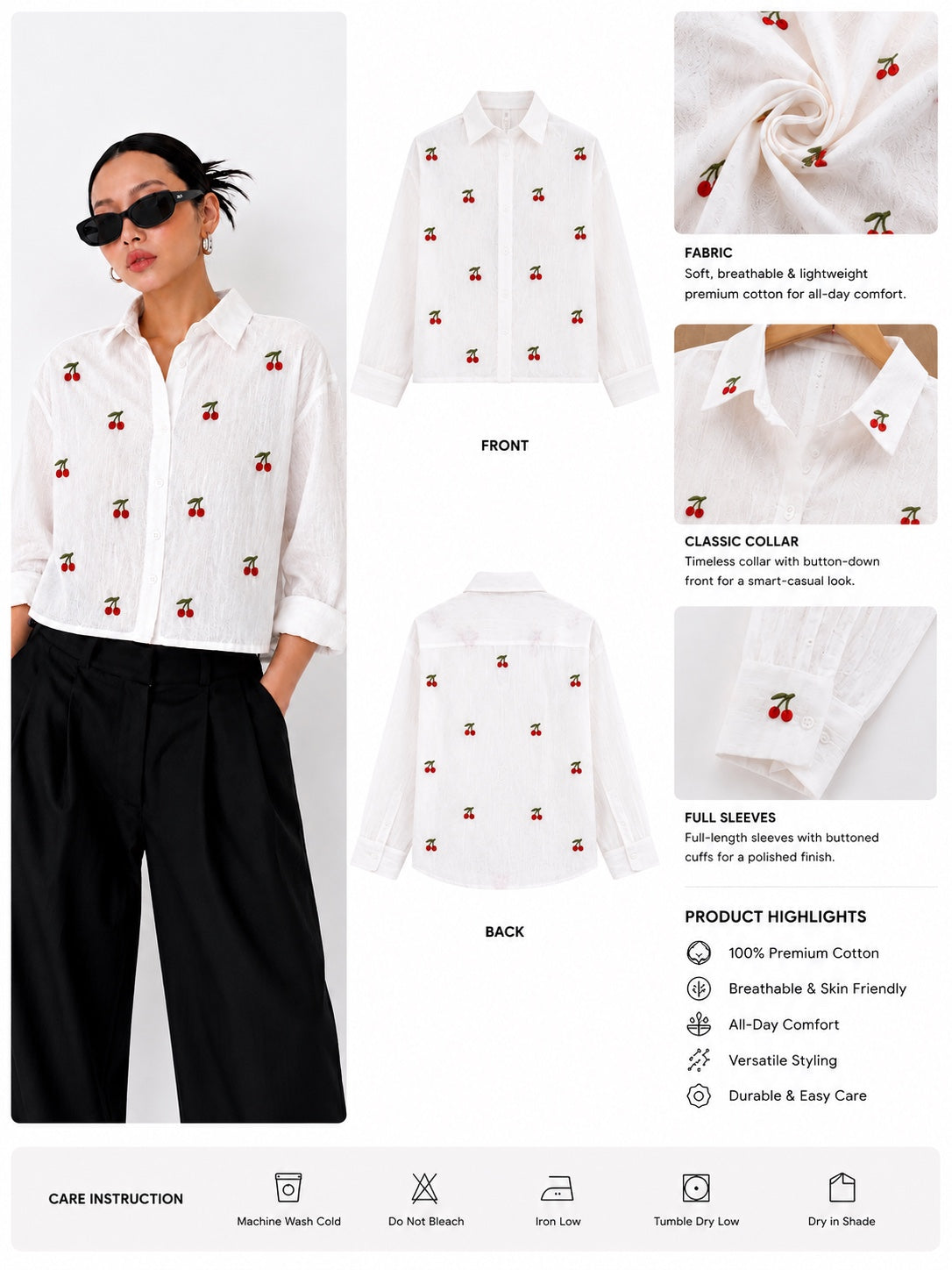 Statement Patch Oversized Fashion Shirt