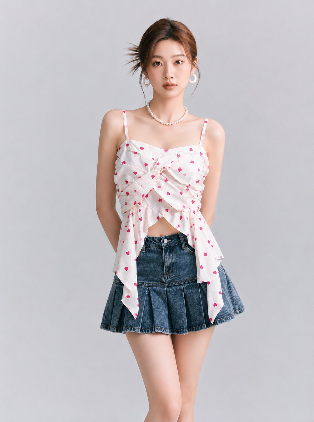 Sweetheart Heart Print Handkerchief Cami Top