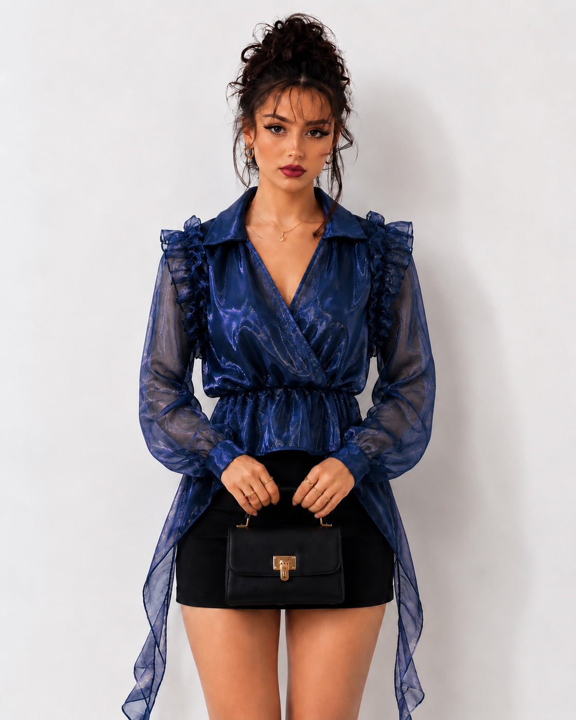 Luxe Organza Peplum Party Wear Top