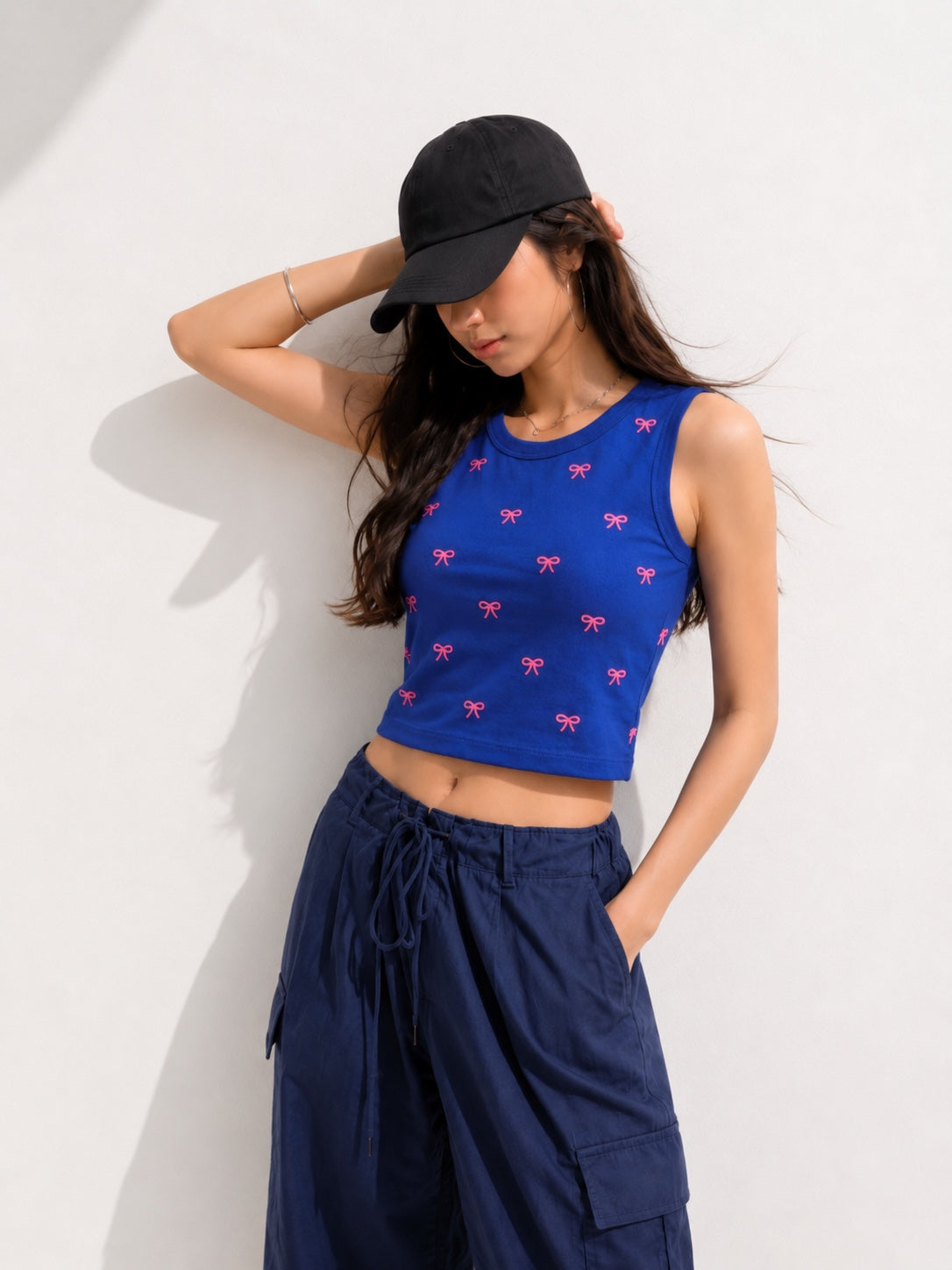 Bow Print Crop Tank