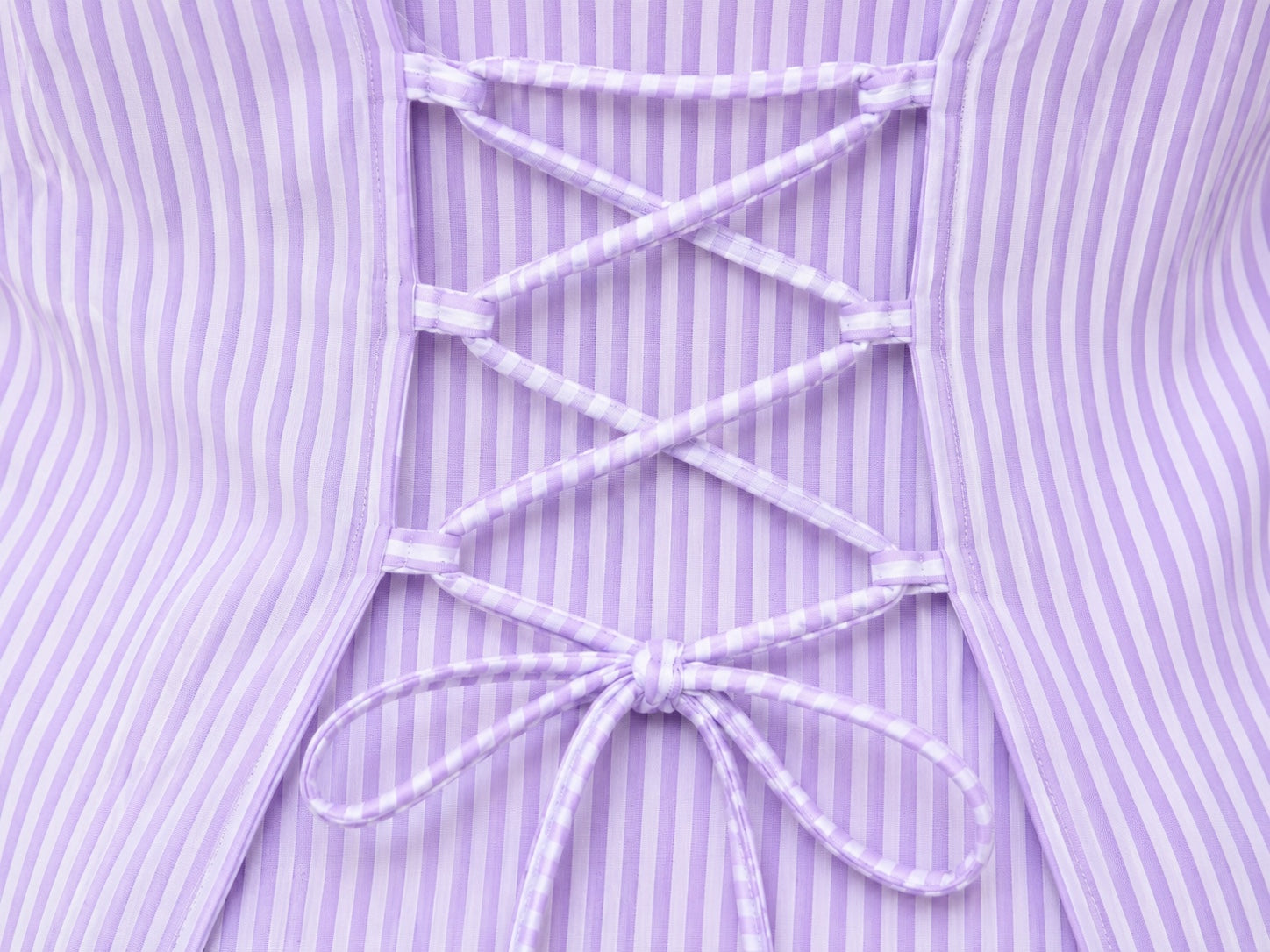 Women’s Striped Backless Tie-Up Shirt