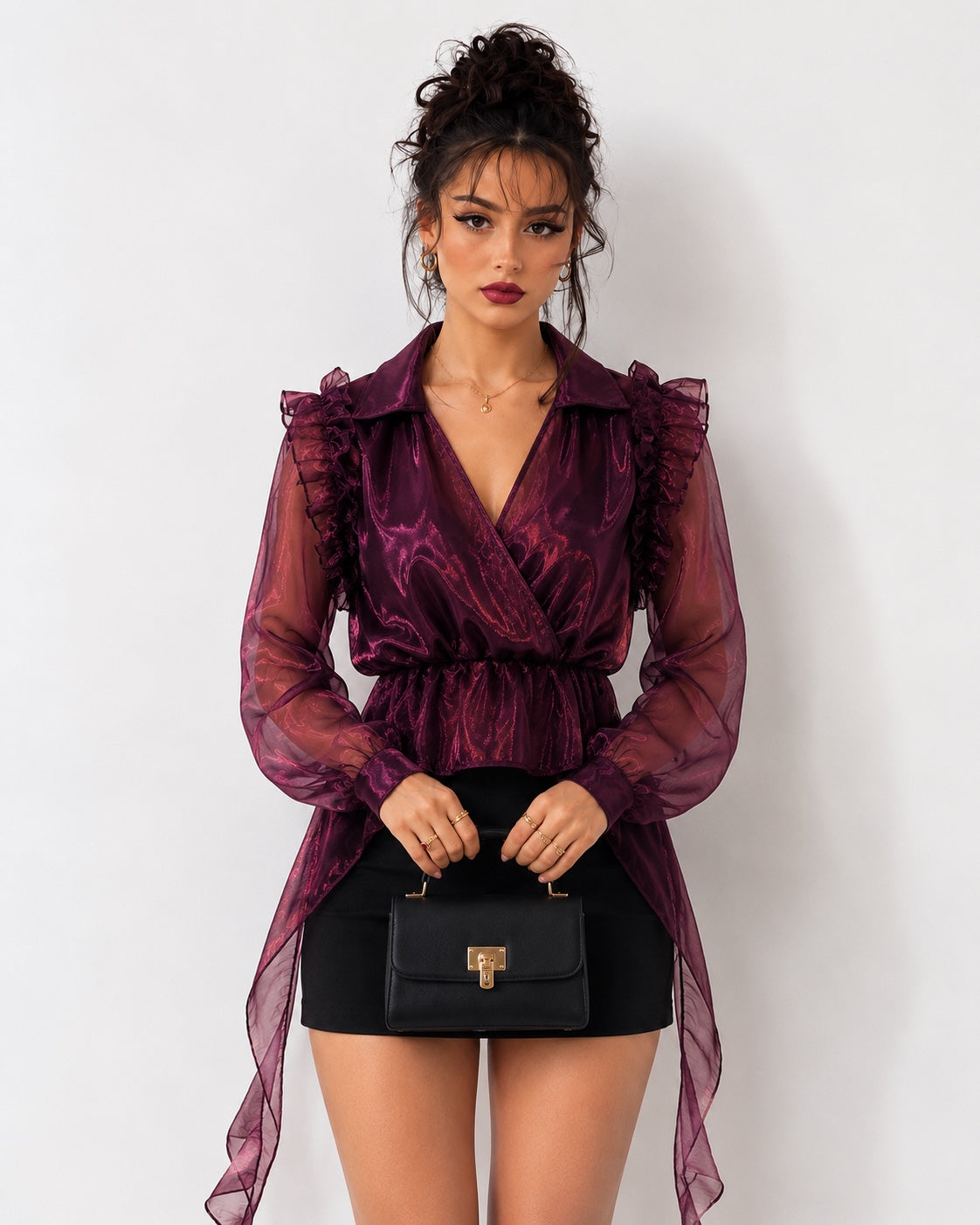 Luxe Organza Peplum Party Wear Top