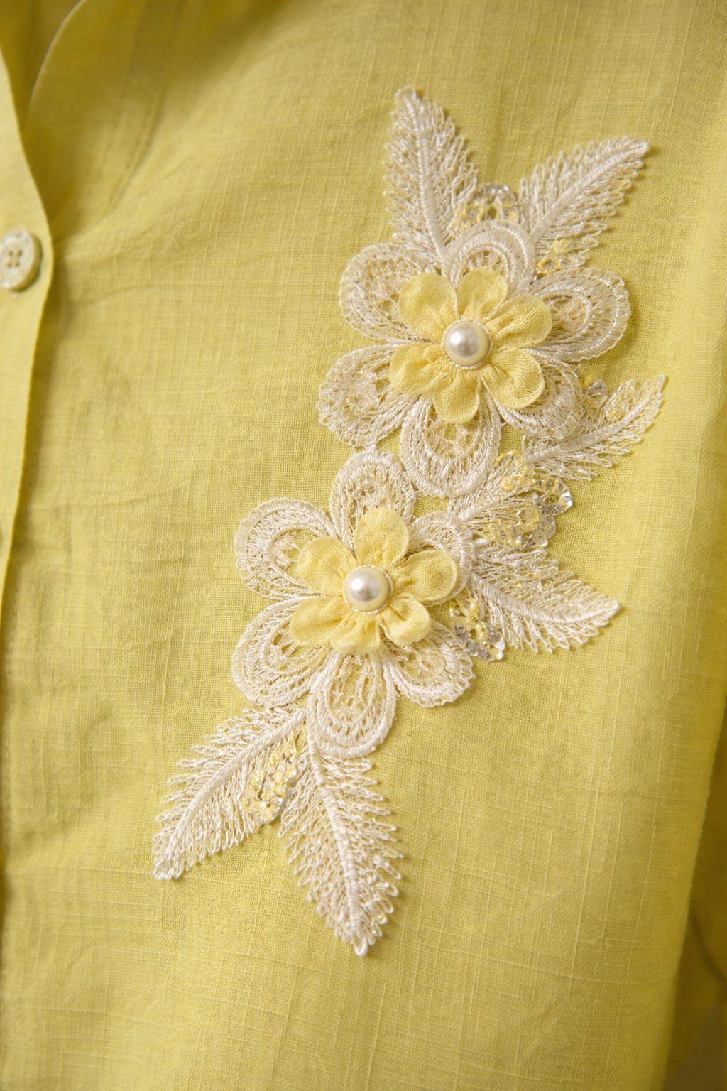 Floral Embroidered Cotton Shirt