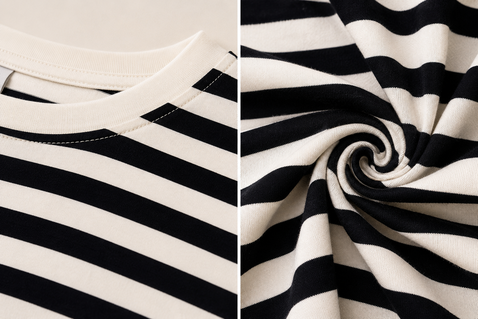 Paris Stripe Frill Detail Casual Tee
