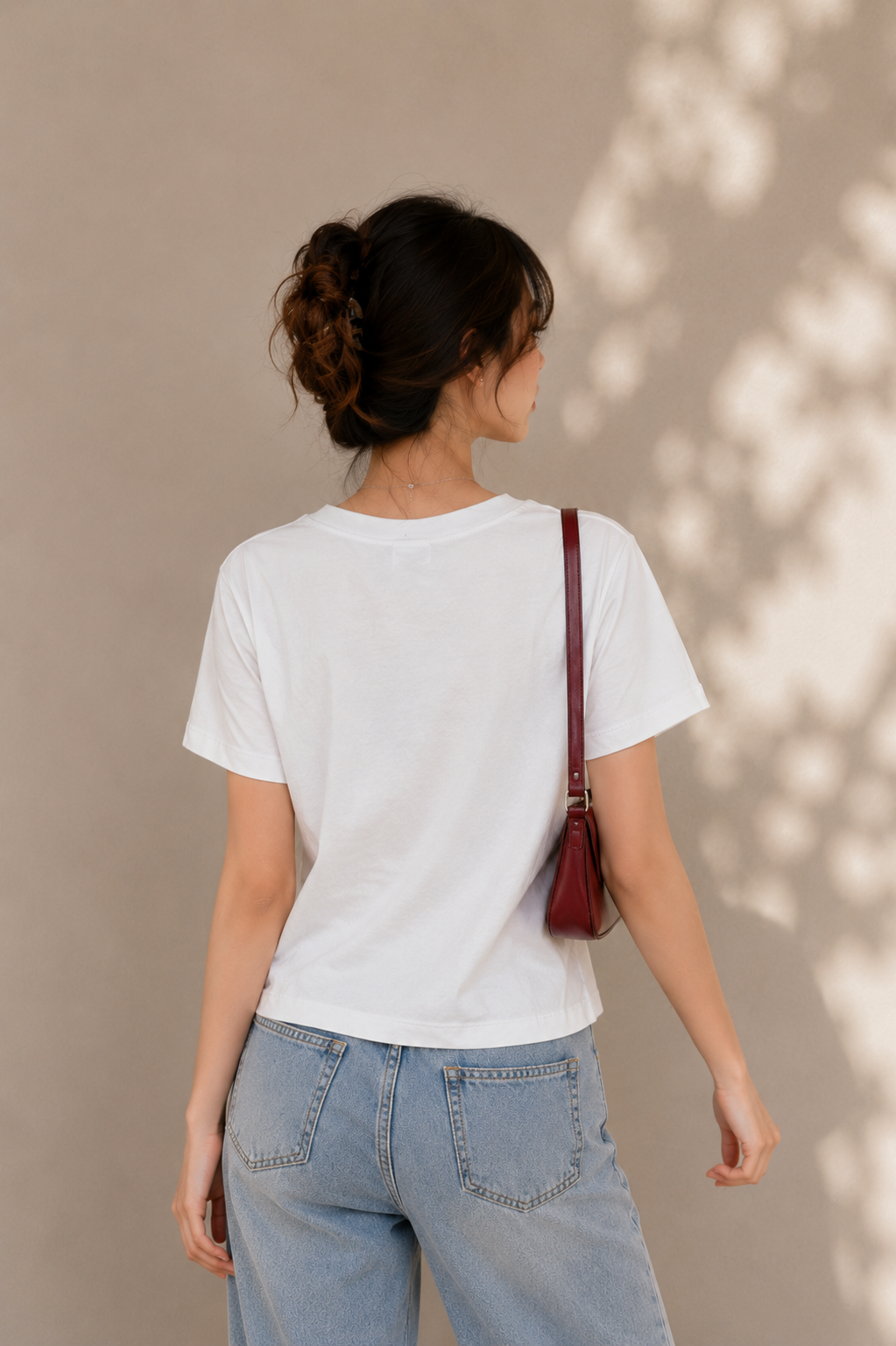 Minimal Heart Embroidered Everyday Casual Tee