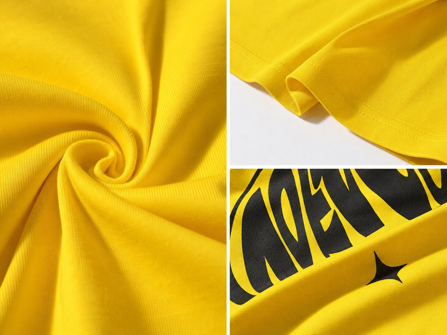 Sunburst Varsity Oversized V-Neck Jersey Tee – Yellow