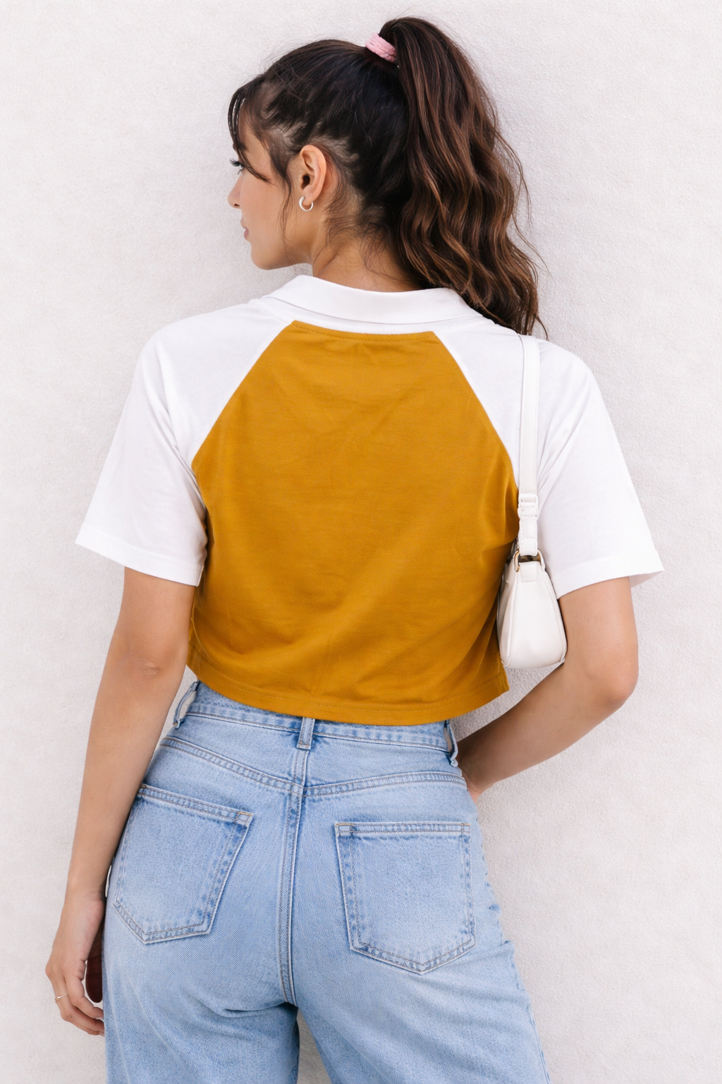 Floral Aesthetic Zip Collar T-shirt
