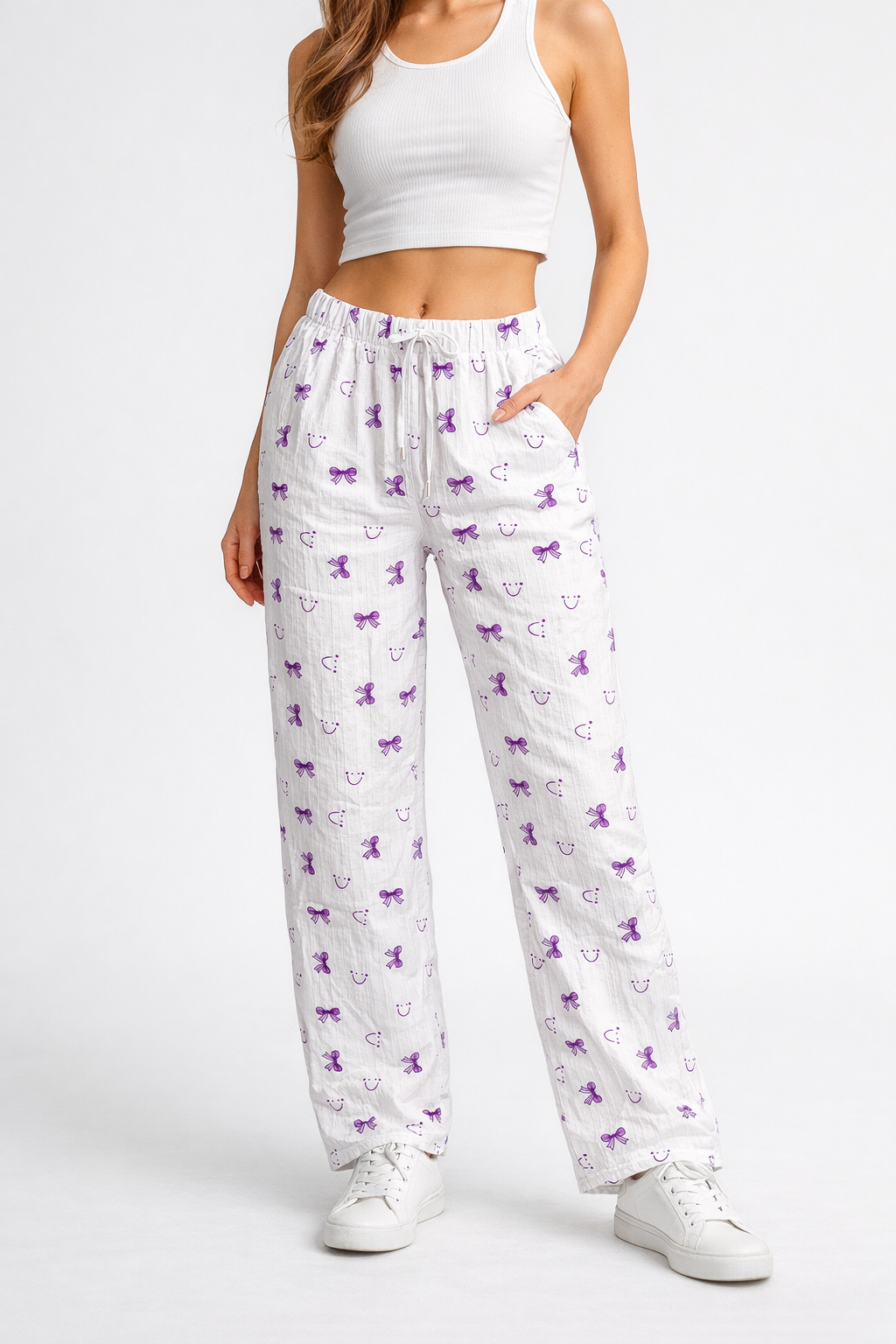 Women’s Aesthetic Bow Print Lounge Pants