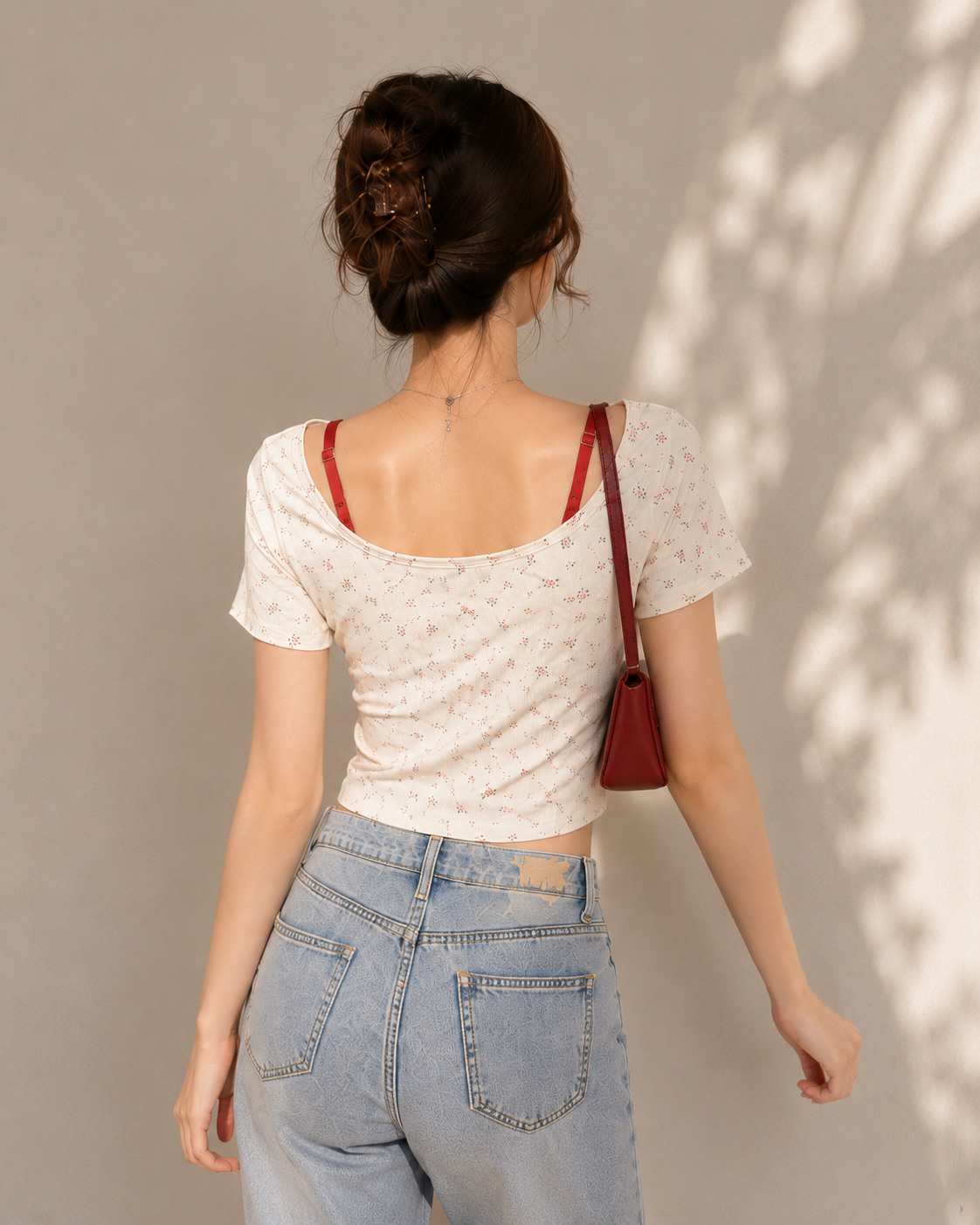 Cherry Bloom Floral Aesthetic Crop Top